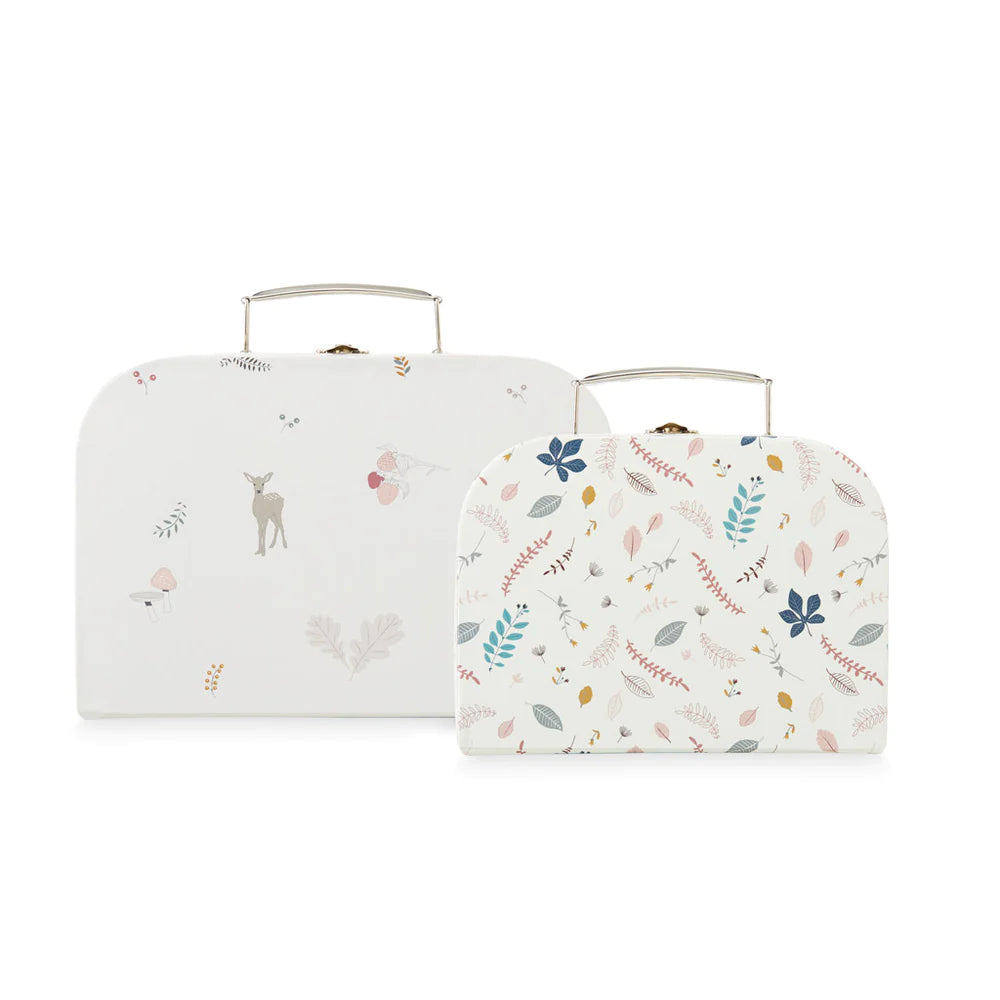 KIDS SUITCASES, SET OF 2, FSC | MIX FAWN, PRESSED LEAVES ROSE