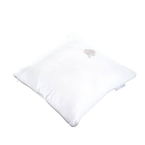 Embroidered Cushion | Cotton Sand